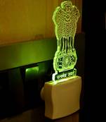 3D Illusion State Emblem Of India Ashoka Sign LED Plug & Play Wall Lamp