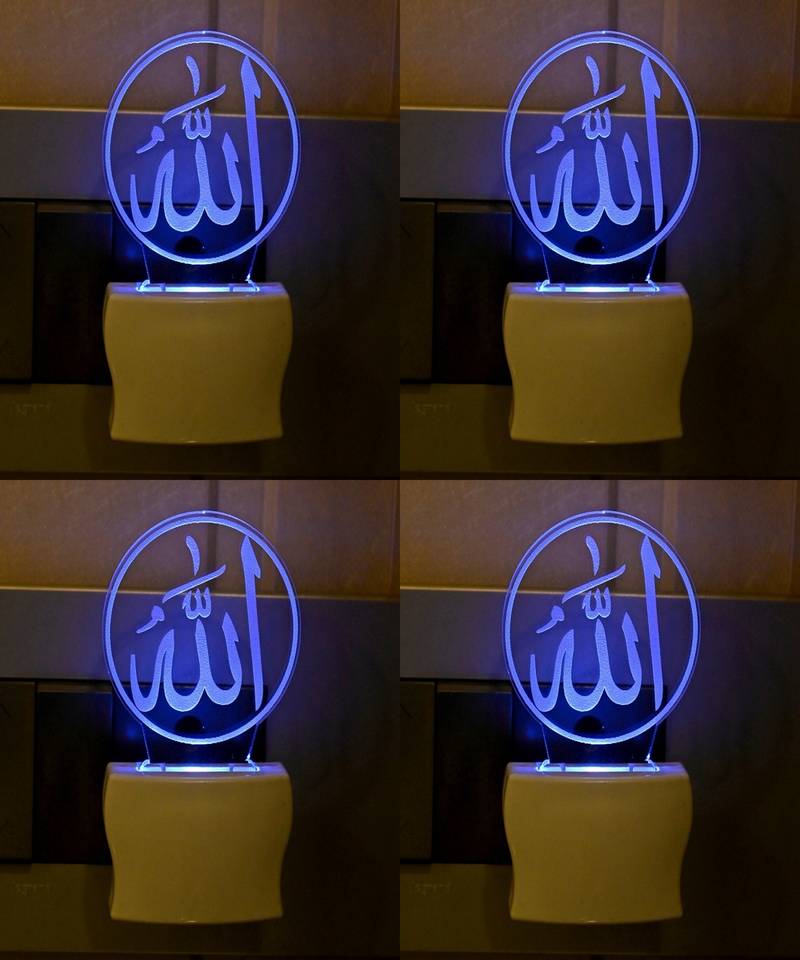 3D Illusion Effect Alha Multi Colour LED Night Lamp, Pack Of 4