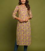 COTTON PRINTED STRAIGHT KURTI