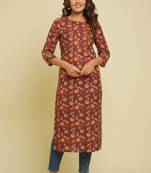 COTTON PRINTED STRAIGHT KURTI
