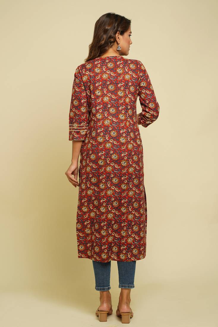 COTTON PRINTED STRAIGHT KURTI