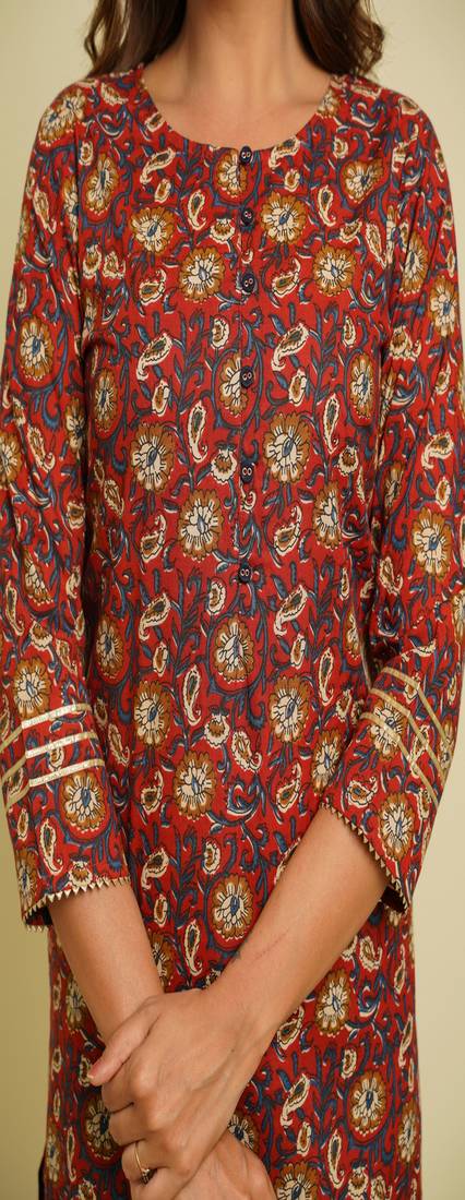 COTTON PRINTED STRAIGHT KURTI