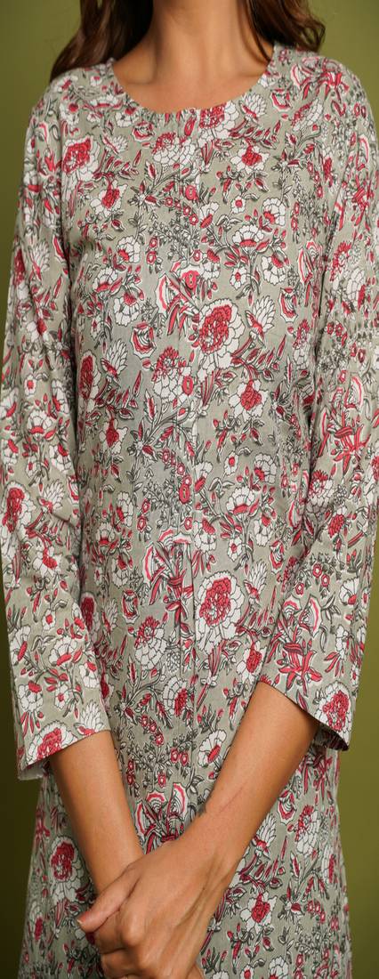 COTTON PRINTED STRAIGHT KURTI