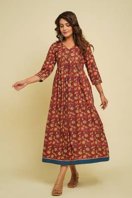 COTTON PRINTED FLORAL KURTI 3