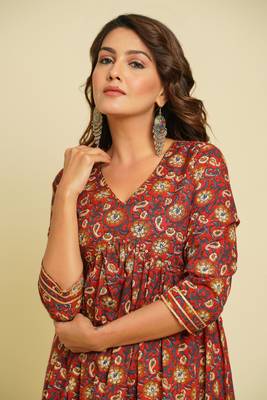 COTTON PRINTED FLORAL KURTI 5