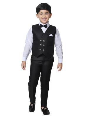 Black 3 Piece Baba Suit Set Cotton For boys // Western Wear 1
