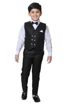 Black 3 Piece Baba Suit Set Cotton For boys // Western Wear