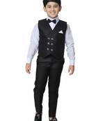 Black 3 Piece Baba Suit Set Cotton For boys // Western Wear
