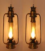 Antique Wall Mount Lantern With Clear Glass (Set Of 2)-XX23