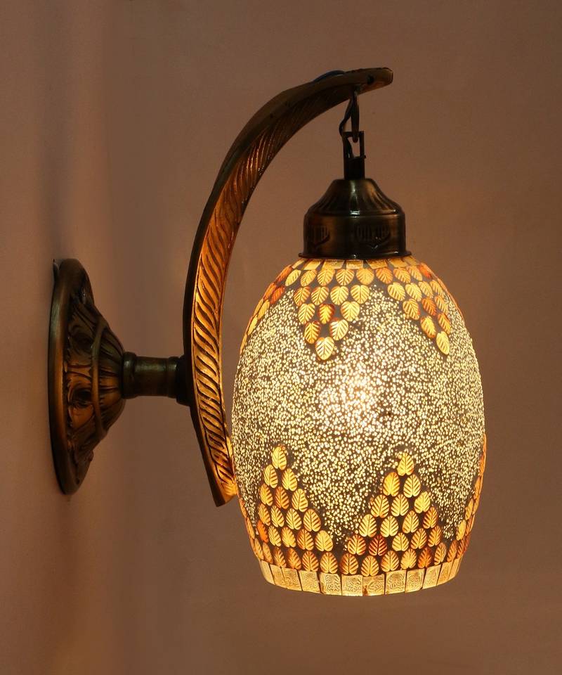Colourful Decorative Glass Wall Lamp Light, LED Compatible -A9