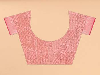Pink Chanderi Cotton Threads & Zari Work Treadtional saree with Blouse 5
