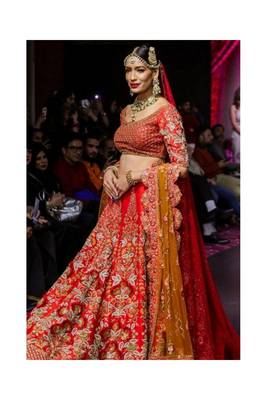 Embroidered Red Lehenga Set 1