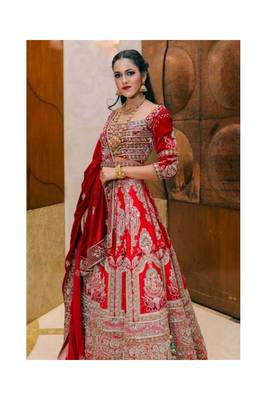 Embroidered Red Lehenga Set 1