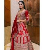 Embroidered Red Lehenga Set