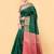 Green woven silk saree with blouse