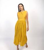 Yellow Cording Dress With Stonework