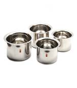 KCL Stainless Steel Plain Tope/Patila Induction Base for cooking (3000, 4000, 5000 and 6000 ml) - Set of 4