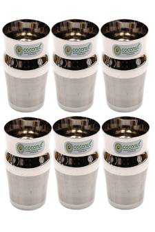Coconut Stainless Steel Water/Juice Glass Set of 6 - Capacity 270 ml each