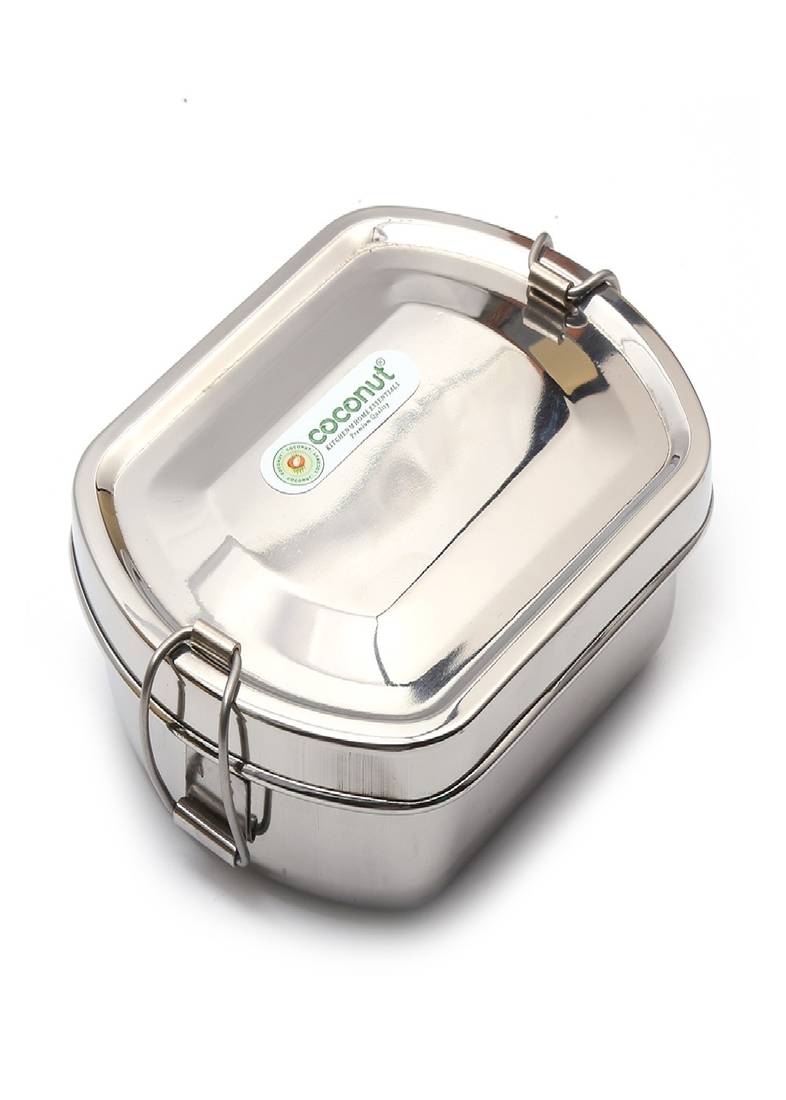 Coconut Stainless Steel Lunch Box 1 Container Rectangle Shape Single - 1 Unit - 16cm