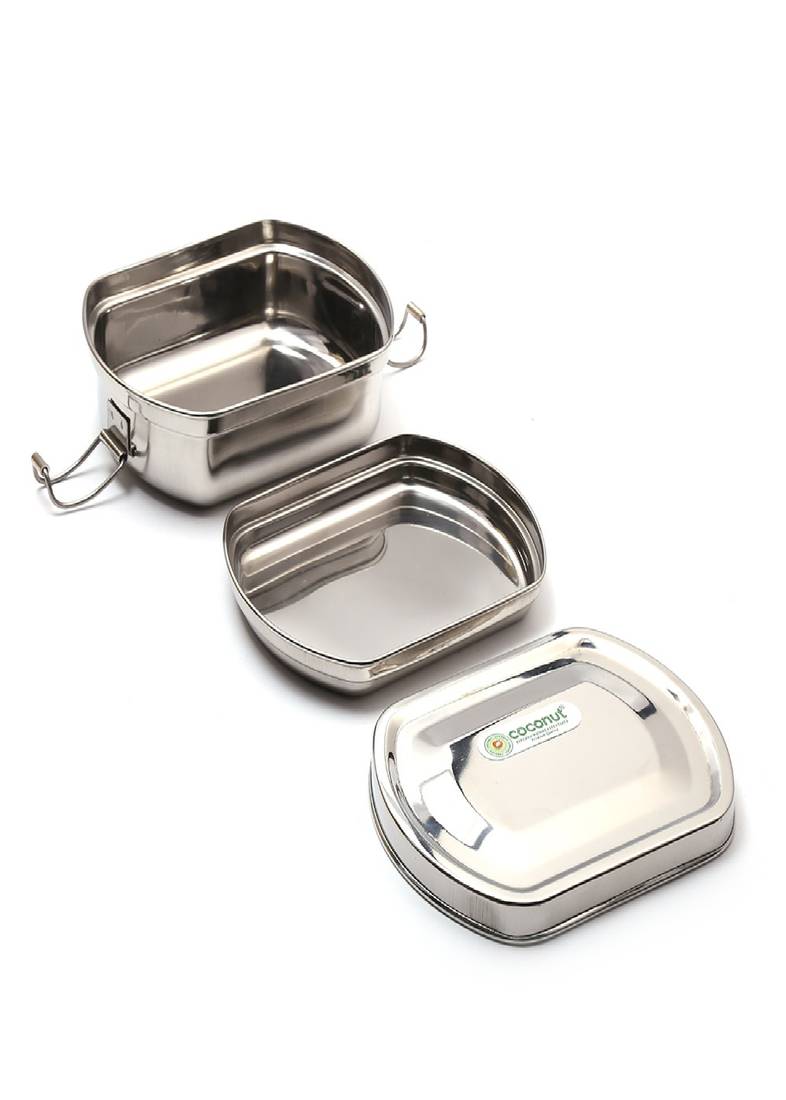 Coconut Stainless Steel Lunch Box 1 Container Rectangle Shape Single - 1 Unit - 16cm