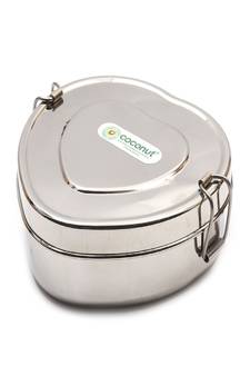 Coconut Stainless Steel Heart Shape Lunch Box with Plate - 1 Unit - 13cm