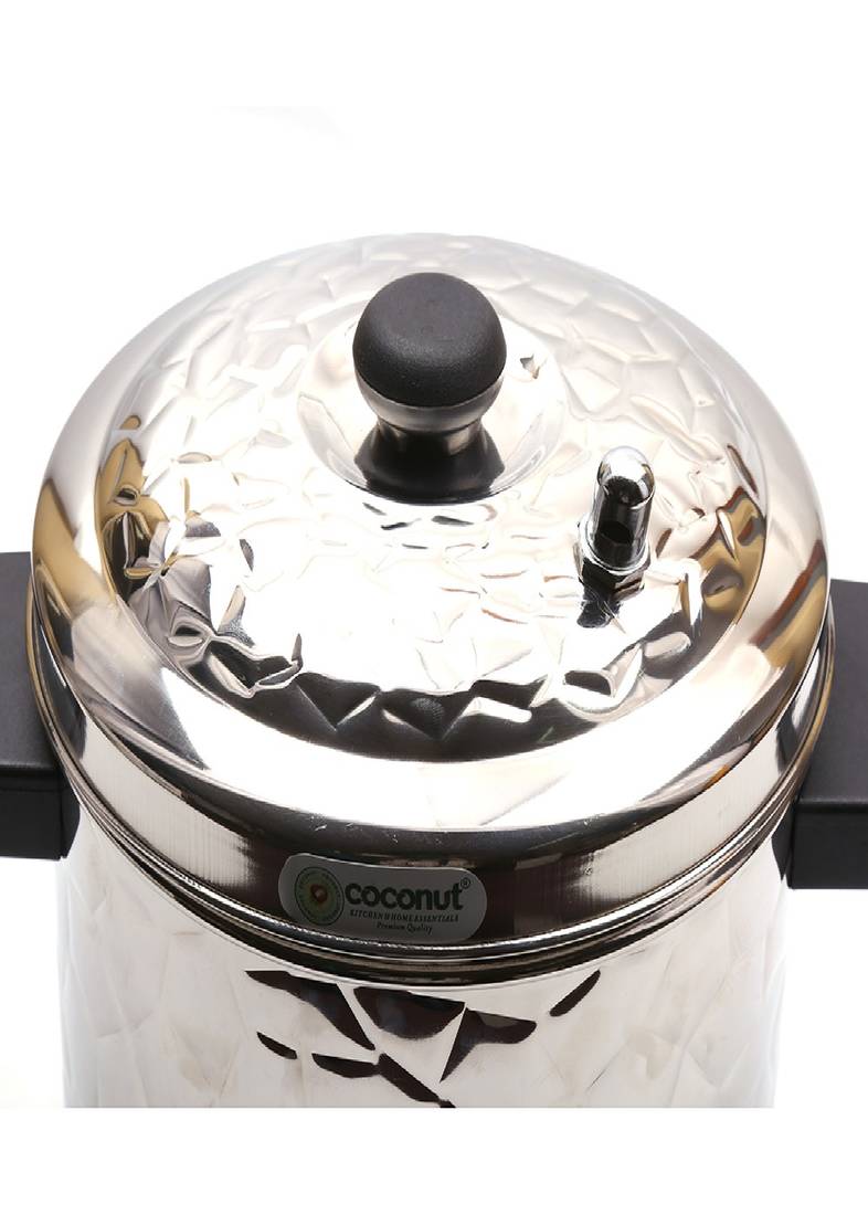 Coconut Stainless Steel Hammered Idly Cooker - 4 Plate - 16 - Idly