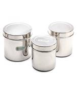 Coconut Stainless Steel Dabba/Storage Box - set of 3 - 350ml, 500ml, 750ml
