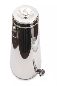 Coconut Stainless Steel Vertical Water Pot/Container with Tap - 1 PC (Capacity: 10 litres)