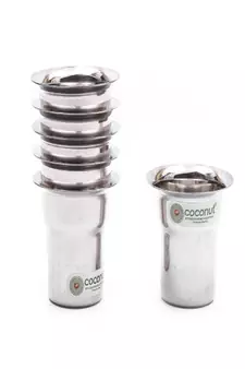 Coconut Stainless Steel Tea/Coffee Glass - Set of 6 (120 ML Each)