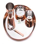 Coconut Stainless Steel Outer Copper Hammered Dinner Set - Set of 5