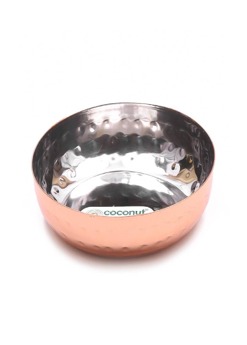 Coconut Stainless Steel Outer Copper Hammered Dinner Set - Set of 5