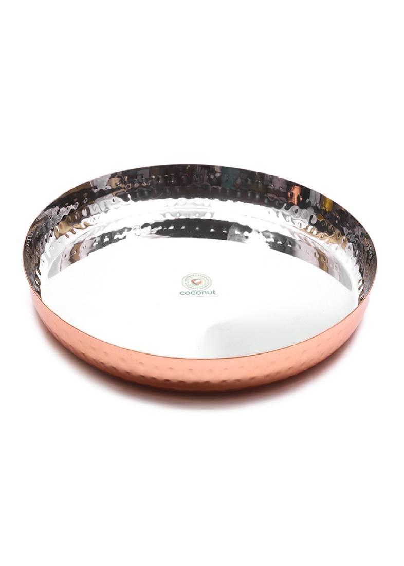 Coconut Stainless Steel Outer Copper Hammered Dinner Set - Set of 5