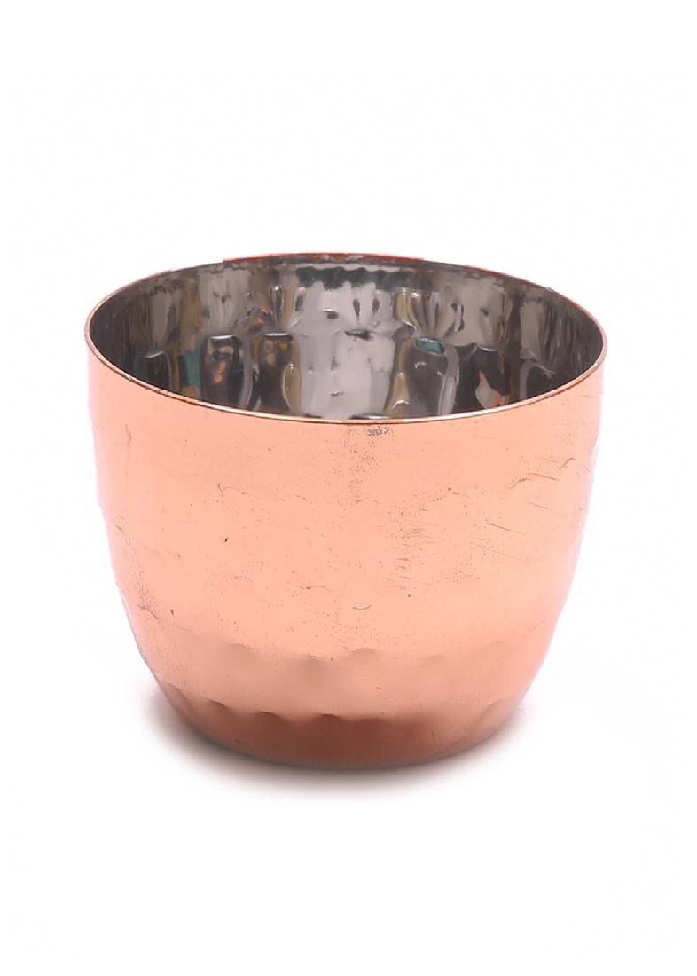 Coconut Stainless Steel Outer Copper Hammered Dinner Set - Set of 5