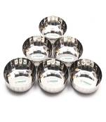 Coconut Stainless Steel Halwa Plate/ Serving Plates/ Snacks Plate - Small - Pack of 6(Diameter - 10Cm)