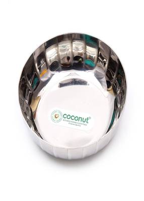 Coconut Stainless Steel Halwa Plate/ Serving Plates/ Snacks Plate - Small - Pack of 6(Diameter - 10Cm) 2