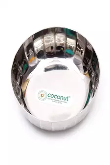 Coconut Stainless Steel Halwa Plate/ Serving Plates/ Snacks Plate - Small - Pack of 6(Diameter - 10Cm)