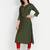 4u Fashion Green cotton viscose self design straight kurta