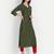 4u Fashion Green cotton viscose self design straight kurta