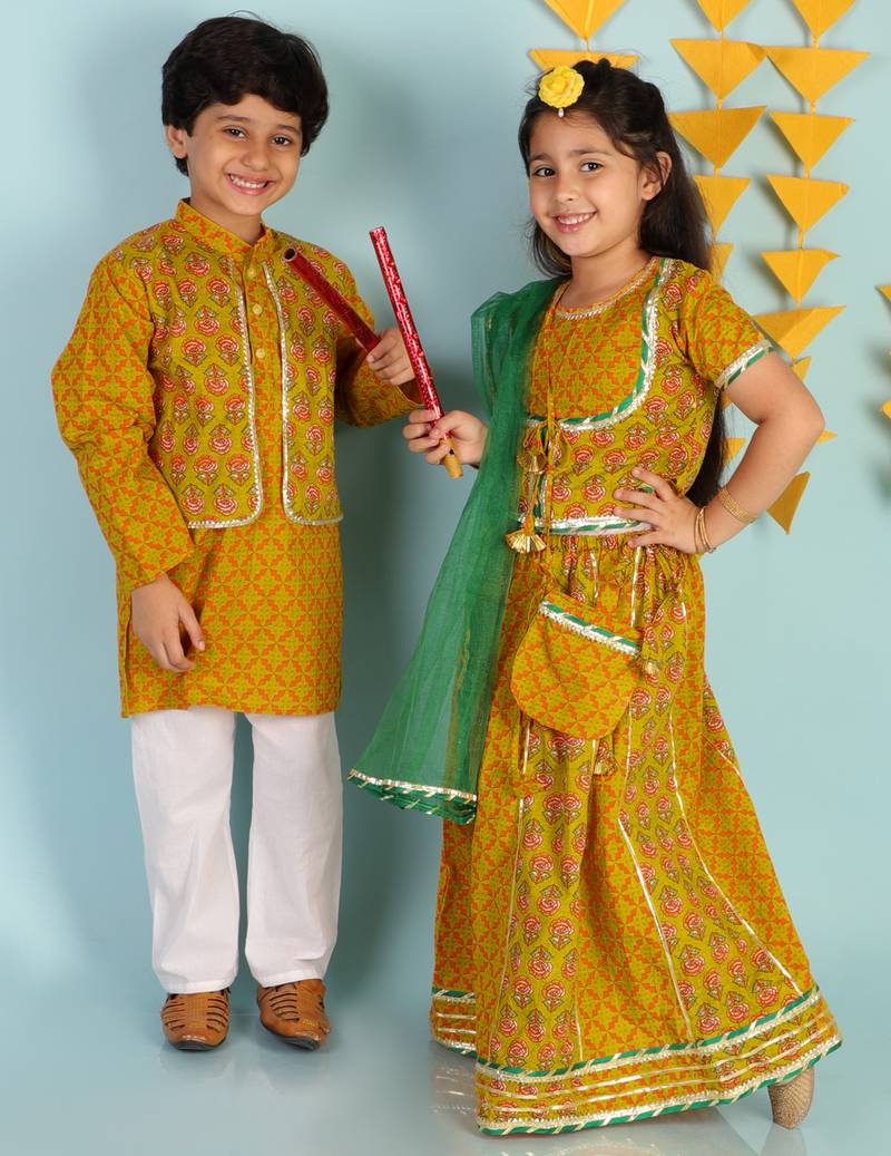 KID1 Baani Block Print Lehenga Choli