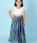 KID1 Kiara Sequins top with floral Lehenga
