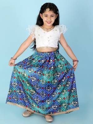 KID1 Kiara Sequins top with floral Lehenga 5