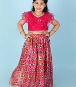 KID1 Kiara Sequins top with floral Lehenga