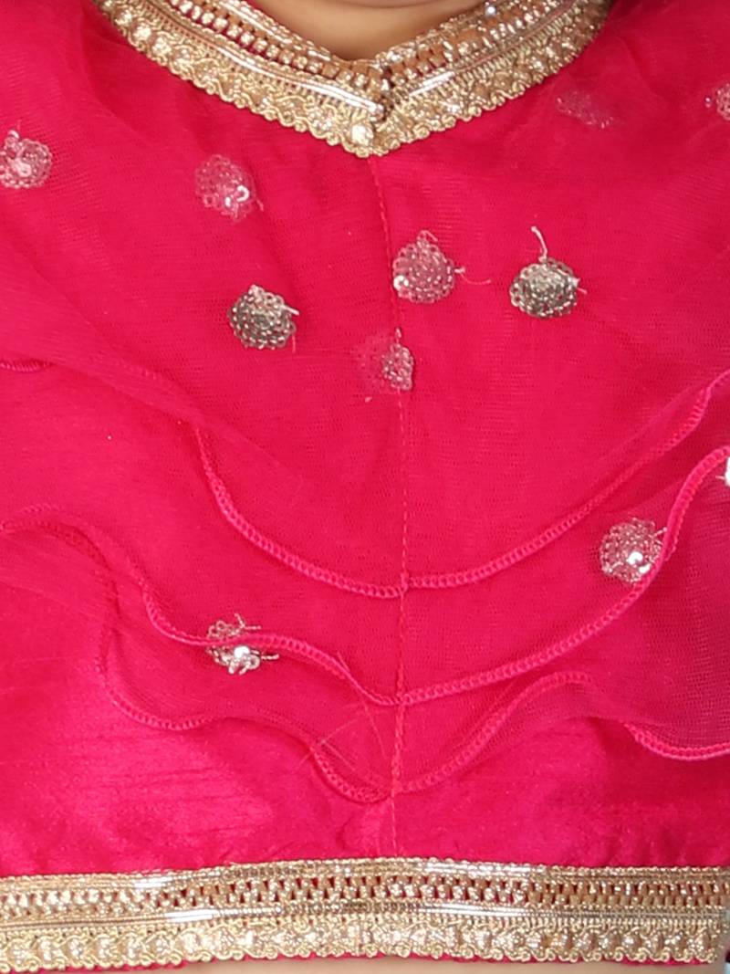 KID1 Kiara Sequins top with floral Lehenga