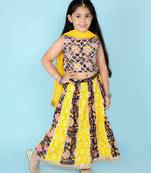 KID1 Gota work crop choli with lehenga