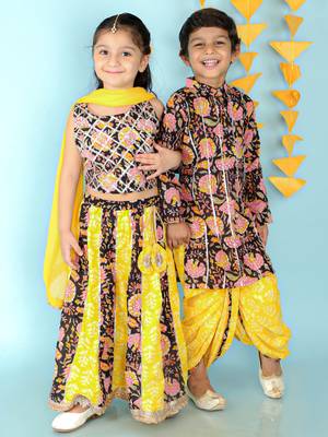KID1 Gota work crop choli with lehenga 4