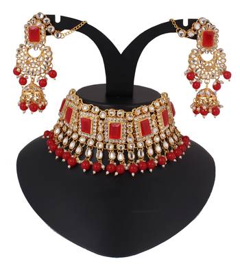 Red cubic zirconia necklace-sets 1