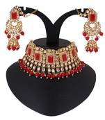Red cubic zirconia necklace-sets