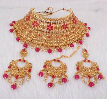 Pink cubic zirconia necklace-sets 1