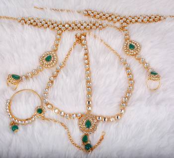 Green cubic zirconia bridal-kamarband 1