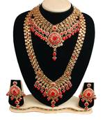 Red cubic zirconia bridal-kamarband